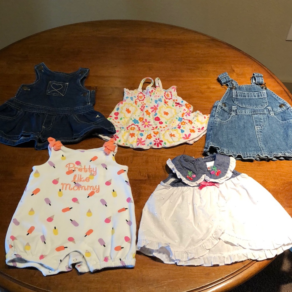 0-3 Month Baby Girl Dress/Romper Lot